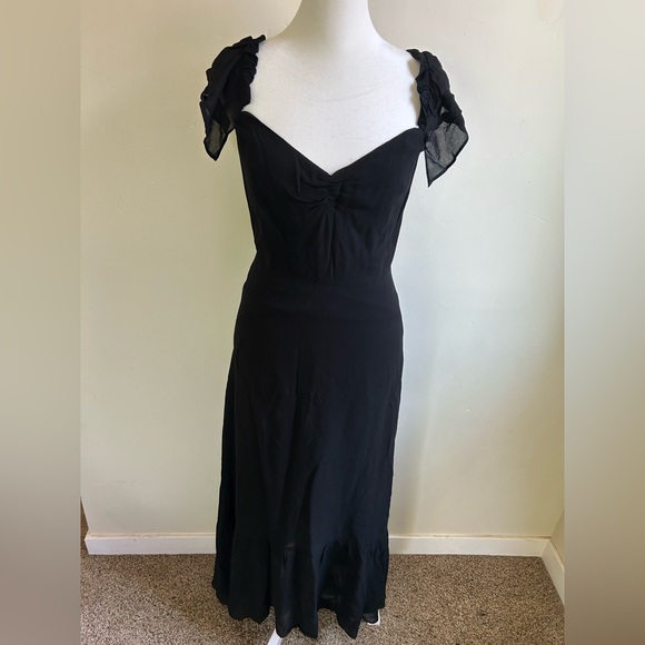 Reformation Butterfly Smooth Georgette Lined Black Dress 4 Wedding MINT $298 - Picture 12 of 14